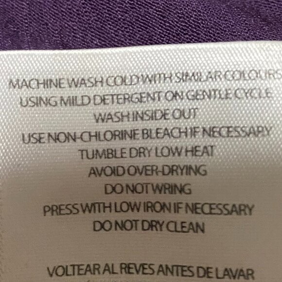 Seg'ments, 100% Merino wool, purple V-neck sweater, size M - Picture 10 of 10